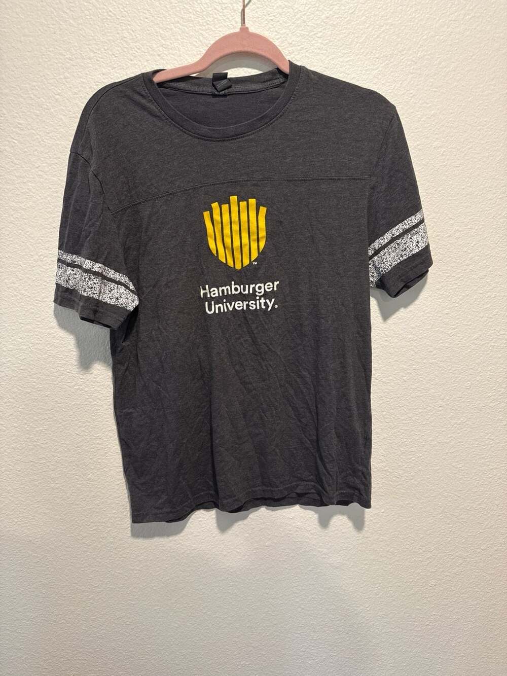 District McDonald's Hamburger University Varsity Graphic T-Shirt Grey